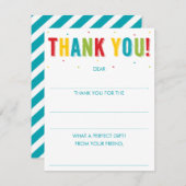 誕生日虹色塗りつぶし感謝カード ノートカード (正面/裏面)