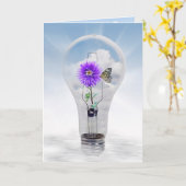 誕生日蝶 カード (黄色い花)