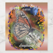 誕生日蝶 ワインラベル (シングルラベル)