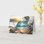 誕生日蝶(海翼) カード (黄色い花)