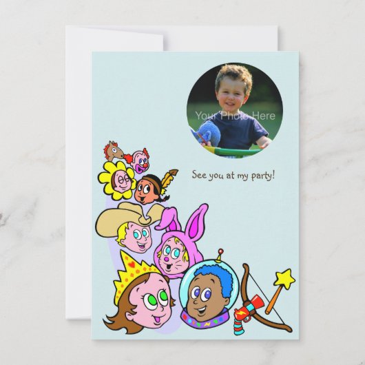 誕生日衣装パーティー児童用 招待状 (裏面)