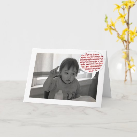 誕生日要求 カード (黄色い花)