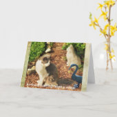 誕生日計画は村と猫と友人を取る カード (黄色い花)