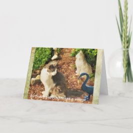 誕生日計画は村と猫と友人を取る カード