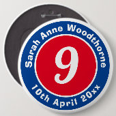 誕生日記念名称、年齢、日付6 Cm 缶バッジ (正面&裏面)