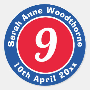 誕生日記念（氏名、年齢、日付） ラウンドシール