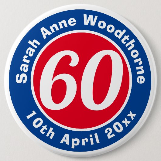 誕生日記念（氏名、年齢、日付） 缶バッジ (正面)