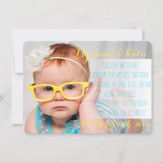 誕生日詩の招待状 招待状 (正面)