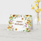 誕生日詩篇118:24主が作った日 カード (黄色い花)