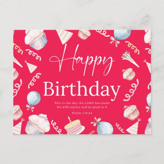 誕生日詩篇118:24 ポストカード (正面)