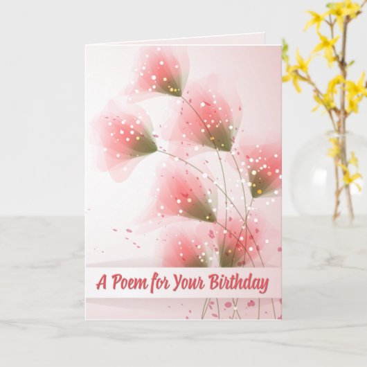 誕生日詩 カード (黄色い花)