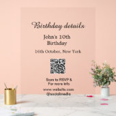 誕生日詳細10th birthday scan QR websiteRSVP アクリルサイン (ウェディング)