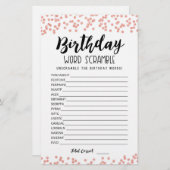 誕生日語スクランブルゲームと回答 (正面/裏面)