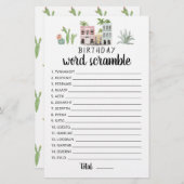 誕生日語スクランブルゲームと回答 (正面/裏面)