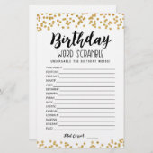 誕生日語スクランブルゲームと回答 (正面/裏面)