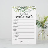 誕生日語スクランブルゲームと回答 (スタンド正面)