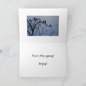 誕生日誰でも、木に黒い鳥。 カード (内部)