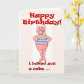 誕生日豚 カード (黄色い花)