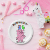 誕生日豚 |背景色の選択 ペーパープレート (パーティー)
