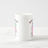 誕生日豚 |背景色の選択 ボーンチャイナマグカップ (正面)
