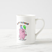 誕生日豚 |背景色の選択 ボーンチャイナマグカップ (右)
