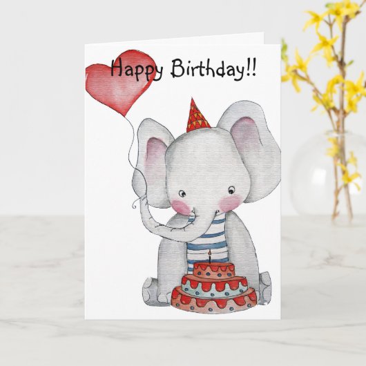 誕生日象カード カード (黄色い花)