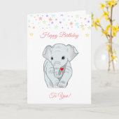 誕生日象数々の色の星 カード (黄色い花)