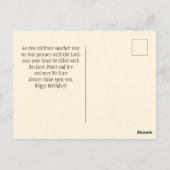 誕生日賛美のナンバーズ6:24-26マウンテンサンセット ポストカード (裏面)