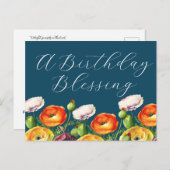 誕生日賛美フローラ ポストカード (正面/裏面)