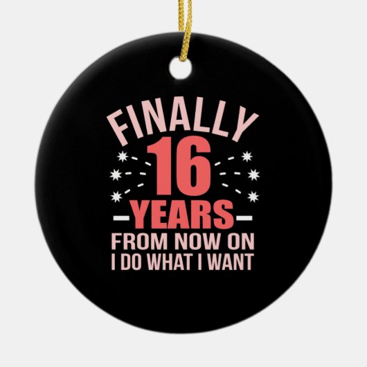 誕生日贈与 |いよいよ16歳 セラミックオーナメント (正面)
