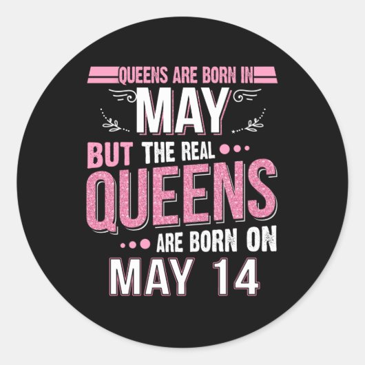 誕生日贈与 |クイーン生まれは5月のプレゼント ラウンドシール (正面)