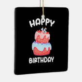 誕生日贈与 |ハッピー16誕生日 セラミックオーナメント (右)