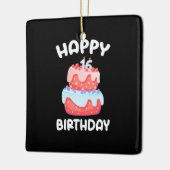 誕生日贈与 |ハッピー16誕生日 セラミックオーナメント (左)