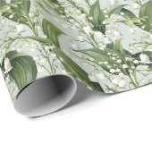 誕生日贈与 | ユリ・オブ・ザ・バレーの花シームレス ラッピングペーパー (ロールコーナー)