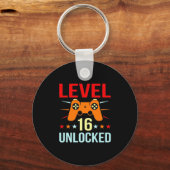 誕生日贈与 |レベル16ロック解除ゲーマー キーホルダー (正面)