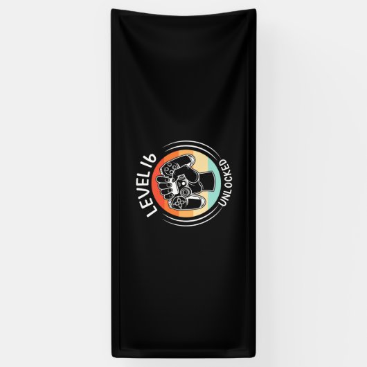 誕生日贈与 |レベル16番目の誕生日のロック解除 横断幕 (縦)