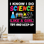誕生日贈与 |私は科学を女の子のように行うことを知っている ポスター (キッチン)