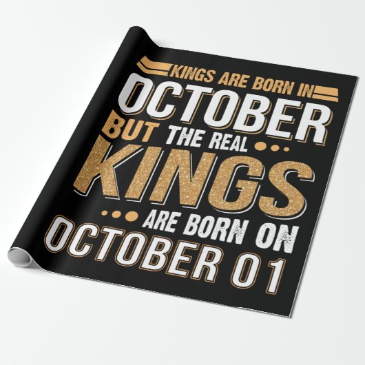 誕生日贈与 | Kings Are 生まれ October Gift ラッピングペーパー (アンロールド)
