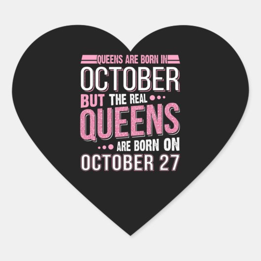 誕生日贈与 | Queen生まれ Are In October Gift ハートシール (正面)