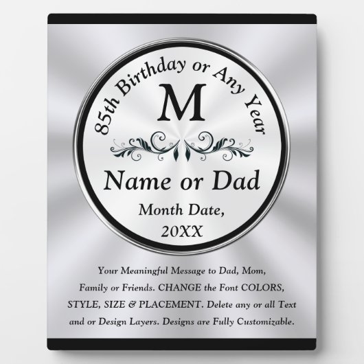 誕生日贈呈アイディア85歳の男女 フォトプラーク (正面)