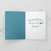 誕生日赤いハートオンプラネットアース カード (内部)