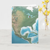 誕生日赤いハートオンプラネットアース カード (黄色い花)