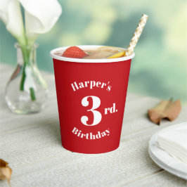 誕生日赤名前をカスタムすると数字 紙コップ
