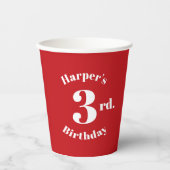 誕生日赤名前をカスタムすると数字 紙コップ (正面)