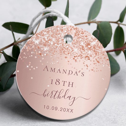 誕生日赤面バラ金ゴールドグリッター感謝していダストユーザ フェイバータグ