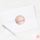 誕生日赤面バラ金ゴールドグリッター装置 ラウンドシール (封筒)
