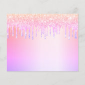 誕生日赤面パープルグリッター予算日付の保存 チラシ (裏面)