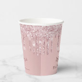誕生日赤面ピンクグリッターこの飲み物は 紙コップ (右)