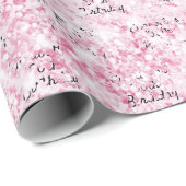 誕生日赤面ピンクグリッター名 ラッピングペーパー (ロールコーナー)