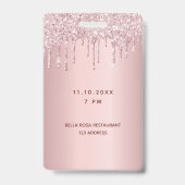 誕生日赤面ピンクドリップス名vipパス バッジ (裏面)